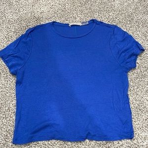 Alice + Olivia Cindy Cropped Tee, Size L, Royal Blue